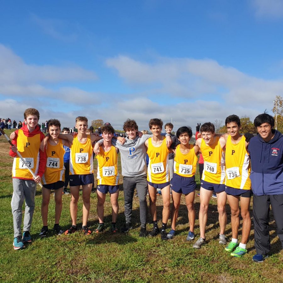 Priory XC team after placing 3rd at Districts
